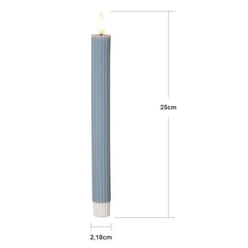 Flamme Stripe LED Antikljus 2-pack 25 cm - blå - Belysning - Dekorationsbelysning - Dekorationsbelysning inomhus - Batteridrivna ljus