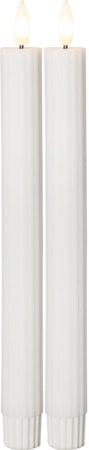 Flamme Stripe LED Antikljus 2-pack 25 cm - vit - Belysning - Dekorationsbelysning - Dekorationsbelysning inomhus - Batteridrivna ljus