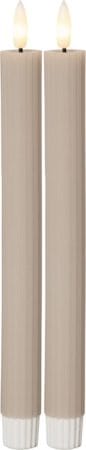 Flamme Stripe LED Antikljus 2-pack 25 cm - beige - Belysning - Dekorationsbelysning - Dekorationsbelysning inomhus - Batteridrivna ljus
