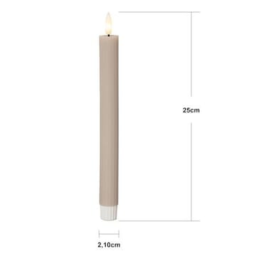 Flamme Stripe LED Antikljus 2-pack 25 cm - beige - Belysning - Dekorationsbelysning - Dekorationsbelysning inomhus - Batteridrivna ljus