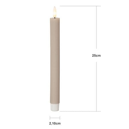 Flamme Stripe LED Antikljus 2-pack 25 cm - beige - Belysning - Dekorationsbelysning - Dekorationsbelysning inomhus - Batteridrivna ljus