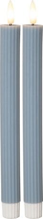 Flamme Stripe LED Antikljus 2-pack 25 cm - blå - Belysning - Dekorationsbelysning - Dekorationsbelysning inomhus - Batteridrivna ljus