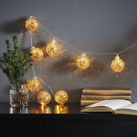 Glitter Ljusslinga - guld - Belysning - Dekorationsbelysning - Dekorationsbelysning inomhus - Ljusslinga inomhus