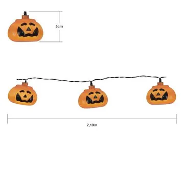 Halloween LED-Ljusslinga med Pumpor 2,1 m 8 Ljus Batteridriven - Orange|Svart - Belysning - Dekorationsbelysning - Dekorationsbelysning inomhus - Ljusslinga inomhus