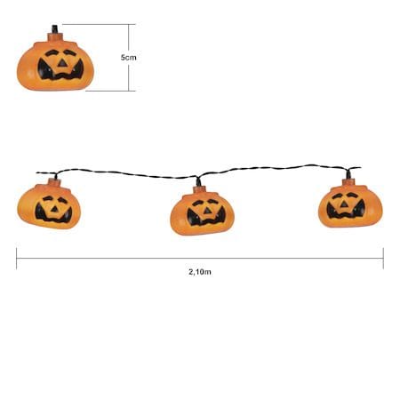 Halloween LED-Ljusslinga med Pumpor 2,1 m 8 Ljus Batteridriven - Orange|Svart - Belysning - Dekorationsbelysning - Dekorationsbelysning inomhus - Ljusslinga inomhus