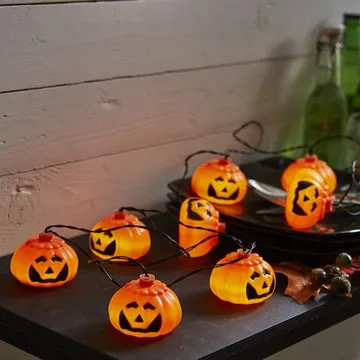 Halloween LED-Ljusslinga med Pumpor 2,1 m 8 Ljus Batteridriven - Orange|Svart - Belysning - Dekorationsbelysning - Dekorationsbelysning inomhus - Ljusslinga inomhus