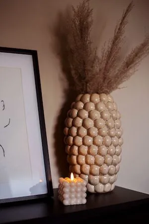 LED Blockljus Flamme Dot 7,5x9,5 cm - Beige - Belysning - Dekorationsbelysning - Dekorationsbelysning inomhus - Batteridrivna ljus