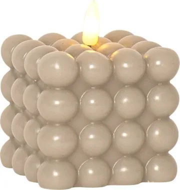 LED Blockljus Flamme Dot 7,5x9,5 cm - Beige - Belysning - Dekorationsbelysning - Dekorationsbelysning inomhus - Batteridrivna ljus
