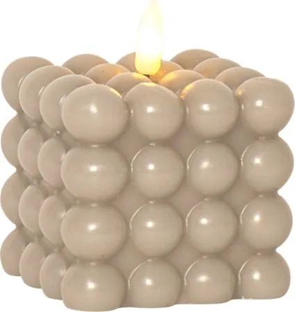 LED Blockljus Flamme Dot 7,5x9,5 cm - Beige - Belysning - Dekorationsbelysning - Dekorationsbelysning inomhus - Batteridrivna ljus