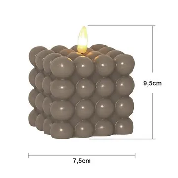 LED Blockljus Flamme Dot 7,5x9,5 cm - Beige - Belysning - Dekorationsbelysning - Dekorationsbelysning inomhus - Batteridrivna ljus
