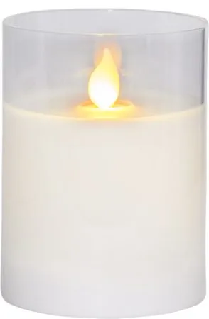M-Twinkle LED Blockljus 10 cm, vit och transparent