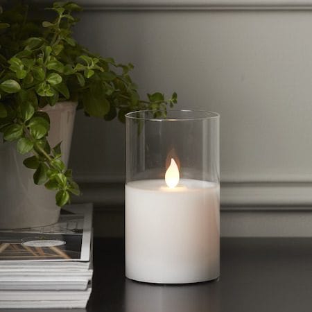 M-Twinkle LED Blockljus 12,5 cm - transparent glas och vit - Belysning - Dekorationsbelysning - Dekorationsbelysning inomhus - Batteridrivna ljus