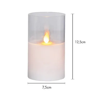 M-Twinkle LED Blockljus 12,5 cm - transparent glas och vit - Belysning - Dekorationsbelysning - Dekorationsbelysning inomhus - Batteridrivna ljus