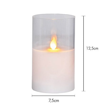 M-Twinkle LED Blockljus 12,5 cm - transparent glas och vit - Belysning - Dekorationsbelysning - Dekorationsbelysning inomhus - Batteridrivna ljus