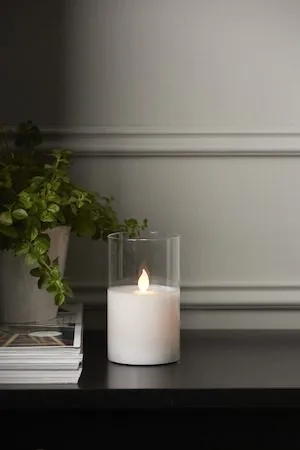 M-Twinkle LED Blockljus 12,5 cm - transparent glas och vit - Belysning - Dekorationsbelysning - Dekorationsbelysning inomhus - Batteridrivna ljus