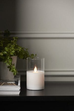 M-Twinkle LED Blockljus 12,5 cm - transparent glas och vit - Belysning - Dekorationsbelysning - Dekorationsbelysning inomhus - Batteridrivna ljus