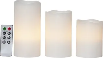 May LED Blockljus 3-pack 7.5 cm - marmorerad vit - Belysning - Dekorationsbelysning - Dekorationsbelysning inomhus - Batteridrivna ljus