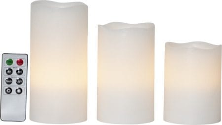 May LED Blockljus 3-pack 7.5 cm - marmorerad vit - Belysning - Dekorationsbelysning - Dekorationsbelysning inomhus - Batteridrivna ljus