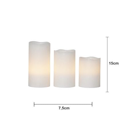 May LED Blockljus 3-pack 7.5 cm - marmorerad vit - Belysning - Dekorationsbelysning - Dekorationsbelysning inomhus - Batteridrivna ljus
