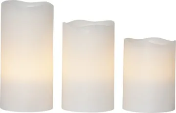 May LED Blockljus 3-pack 7.5 cm - marmorerad vit - Belysning - Dekorationsbelysning - Dekorationsbelysning inomhus - Batteridrivna ljus