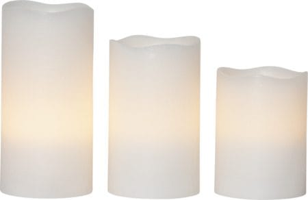 May LED Blockljus 3-pack 7.5 cm - marmorerad vit - Belysning - Dekorationsbelysning - Dekorationsbelysning inomhus - Batteridrivna ljus