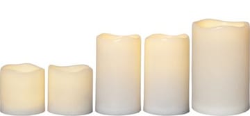 Paul set av 5 LED Blockljus 10 cm - elfenbensvit - Belysning - Dekorationsbelysning - Dekorationsbelysning inomhus - Batteridrivna ljus