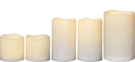 Paul set av 5 LED Blockljus 10 cm - elfenbensvit - Belysning - Dekorationsbelysning - Dekorationsbelysning inomhus - Batteridrivna ljus