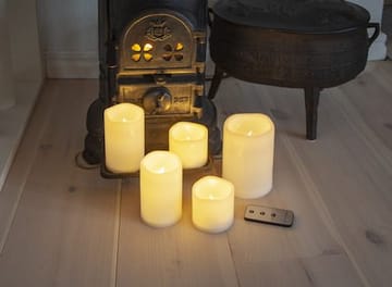 Paul set av 5 LED Blockljus 10 cm - elfenbensvit - Belysning - Dekorationsbelysning - Dekorationsbelysning inomhus - Batteridrivna ljus