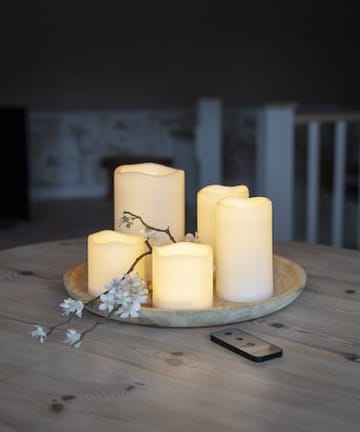Paul set av 5 LED Blockljus 10 cm - elfenbensvit - Belysning - Dekorationsbelysning - Dekorationsbelysning inomhus - Batteridrivna ljus