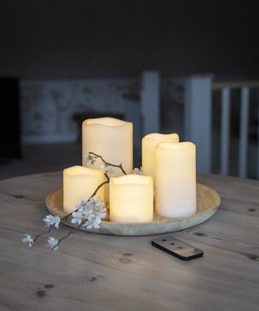Paul set av 5 LED Blockljus 10 cm - elfenbensvit - Belysning - Dekorationsbelysning - Dekorationsbelysning inomhus - Batteridrivna ljus