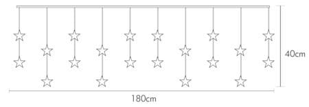 Star Curtain Ljusgardin 180 cm - transparent - Belysning - Dekorationsbelysning - Dekorationsbelysning inomhus - Ljusslinga inomhus