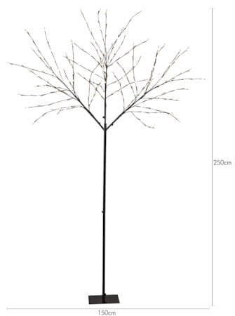 Albero Dekorationsträd belysning 250 cm - svart med vita ljuspunkter - Belysning - Dekorationsbelysning - Dekorationsbelysning utomhus - Ljusslinga utomhus