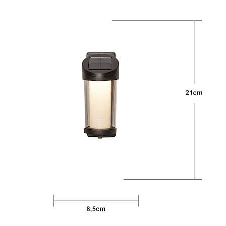 Alippa Solcellsvägglykta 8.5 cm - svart med rökfärgat glas - Belysning - Dekorationsbelysning - Dekorationsbelysning utomhus - LED belysning utomhus
