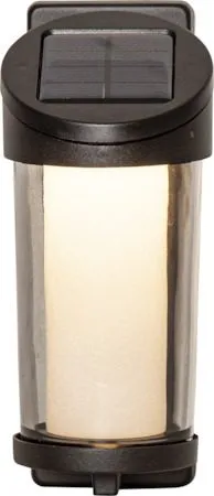 Alippa Solcellsvägglykta 8.5 cm, svart med rökfärgat glas