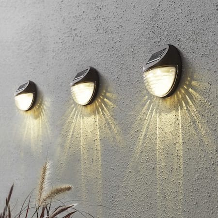 Fency 3 pack Solcellsvägglykta 11 cm - brun - Belysning - Dekorationsbelysning - Dekorationsbelysning utomhus - LED belysning utomhus