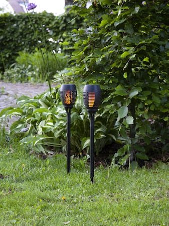 Flame 2 pack Solcellsfackla - svart - Belysning - Dekorationsbelysning - Dekorationsbelysning utomhus - LED belysning utomhus