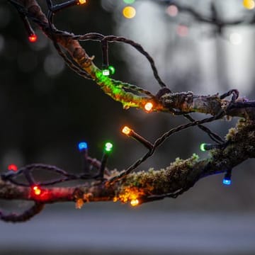 Flashy LED-Ljusslinga Jul Utomhus 7 m 100 Flerfärgade Ljus med Timer - Svart|Flerfärgad - Belysning - Dekorationsbelysning - Dekorationsbelysning utomhus - Ljusslinga utomhus