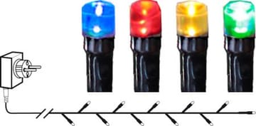 Flashy LED-Ljusslinga Jul Utomhus 7 m 100 Flerfärgade Ljus med Timer - Svart|Flerfärgad - Belysning - Dekorationsbelysning - Dekorationsbelysning utomhus - Ljusslinga utomhus
