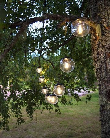 Globe Solcellsslinga 10 cm - svart och transparent - Belysning - Dekorationsbelysning - Dekorationsbelysning utomhus - LED belysning utomhus