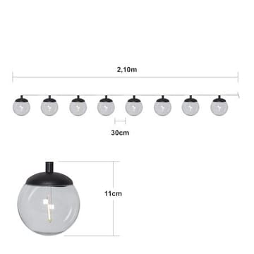 Globe Solcellsslinga 10 cm - svart och transparent - Belysning - Dekorationsbelysning - Dekorationsbelysning utomhus - LED belysning utomhus