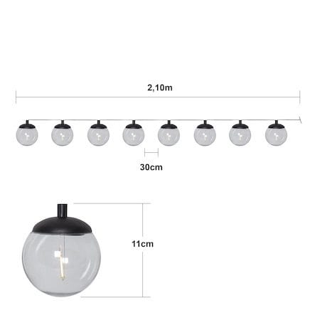 Globe Solcellsslinga 10 cm - svart och transparent - Belysning - Dekorationsbelysning - Dekorationsbelysning utomhus - LED belysning utomhus