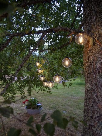 Globe Solcellsslinga 10 cm - svart och transparent - Belysning - Dekorationsbelysning - Dekorationsbelysning utomhus - LED belysning utomhus