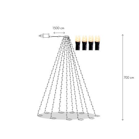 LED-flaggstångsbelysning Jul Golden Warm White 7 m 360 ljus - Svart - Belysning - Dekorationsbelysning - Dekorationsbelysning utomhus - Flaggstångsbelysning