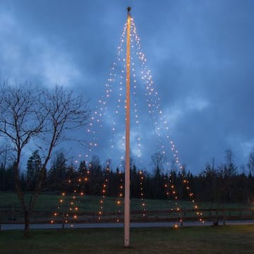 LED-flaggstångsbelysning Jul Golden Warm White 7 m 360 ljus - Svart - Belysning - Dekorationsbelysning - Dekorationsbelysning utomhus - Flaggstångsbelysning