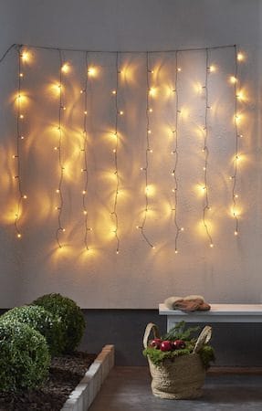 LED-ljusgardin Jul Golden Warm White 130x130 cm 80 ljus - Svart - Belysning - Dekorationsbelysning - Dekorationsbelysning utomhus - Ljusslinga utomhus