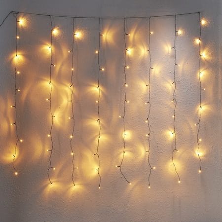 LED-ljusgardin Jul Golden Warm White 130x130 cm 80 ljus - Svart - Belysning - Dekorationsbelysning - Dekorationsbelysning utomhus - Ljusslinga utomhus