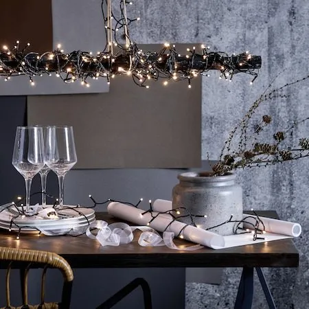 LED-ljusslinga Jul Crispy Ice White 3 m 40 ljus - Svart - Belysning - Dekorationsbelysning - Dekorationsbelysning utomhus - Ljusslinga utomhus