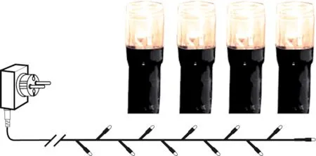 LED-ljusslinga Jul Crispy Ice White 3 m 40 ljus, Svart