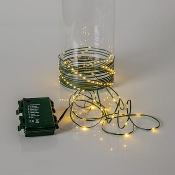 LED-ljusslinga Jul Dew Drop Micro 7 m 96 ljus Varmvit Batteridriven - Grön - Belysning - Dekorationsbelysning - Dekorationsbelysning utomhus - Ljusslinga utomhus
