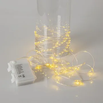 LED-ljusslinga Jul Dew Drop Micro 7 m 96 ljus Varmvit Batteridriven - Transparent - Belysning - Dekorationsbelysning - Dekorationsbelysning utomhus - Ljusslinga utomhus